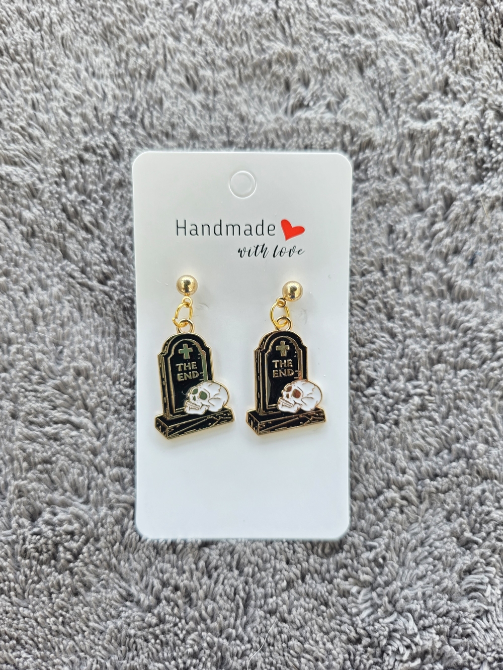 Halloween Earrings: Tombstone - Skull